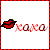 A 50x50 pixel animated buddy icon featuring a red lip kiss mark and "xoxo" text in two sequential frames with slight animation changes, bordered by a red checkered frame on white background.