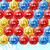 Pixelated grid of red, blue, and yellow circular shapes arranged in rows with no visible text or distinct subjects.