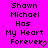 Pixelated text on bright pink background with heart symbol, two identical frames side-by-side.