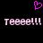 Pixelated pink heart symbol above two identical pixelated text phrases on black background.