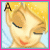 nine cartoon-style character icons with closed eyes and blonde hair, each displaying different text overlays on a light blue background