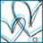 Pixelated icon with abstract blue and gray lines on white background, next to text reading 'robert.' below which is 'i love you babe <333'