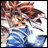 A 48x48 pixel buddy icon featuring a cartoon character with spiky brown hair and blue clothing on the left, paired with "Anime IM" text in white pixelated font on black background to the right.