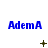 Blue 'AdemA' text appears above three of small brown symbols on a white background, with symbols changing