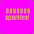 Bright pink background with yellow text reading 'oouuuoo sparkles!' repeated in a pattern, scattered green pixel dots