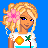 A 5x5 contact sheet of pixel art frames showing a blonde female character with flower in hair, white crop top, and denim shorts against blue background, displaying text phrases like "we swim for" and "Tears" across multiple frames.