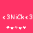 Pixelated text and heart symbols on a solid pink background, with two identical horizontal of elements
