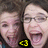 Two pixelated faces with closed eyes and open mouths, one wearing a yellow and black triangular symbol on a dark background.