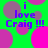 Green background with overlapping pink and purple circles, blue text reading "i love Craig !!!" in four quadrants.