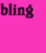 Animated contact sheet showing three frames of a buddy icon with pink background, 'bling' text, and colorful pixelated objects held in a hand.