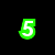 Pixelated numbers and text on black background with colored outlines: green 5, red 4, purple 3, blue 0, and purple-outlined 'Yeah' in lower right.