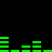Green horizontal bars of varying heights arranged in two on a black background, resembling audio equalizer visualizations
