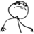 Pixelated stick figure with large circular head, three legs, and one arm; white face against gray background.