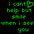 Green pixelated text on black background reads "i cant help but smile when i see you" with a heart symbol replacing the 'o' in 'cant' in the first line.