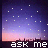 Pixelated night sky with pink horizon and white stars, displaying text fragments across three