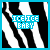 Static icon with black and white zebra stripes background, cyan text "ICE ICE BABY" in pixelated font.