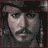 Animated contact sheet of 8 frames showing a Pirates of the Caribbean movie icon with character portraits and title text in gold lettering on white background.