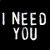 Pixelated text reads 'I NEED YOU LIKE WATER IN MY LUNGS.' on a black background with red and white lettering.