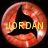 Pixelated circular icon with orange-red gradient border and black center containing yellow text 'JORDAN' in blocky font.