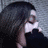 A static image shows a person with long dark hair covering their face, overlaid with cyan text reading "U can't see the real me. U only see what I want u to see." on black background.
