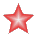 Six red star icons arranged in a 3x2 contact sheet with varying pixelation and brightness levels across frames.