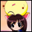 A 48x48 pixel buddy icon featuring a chibi anime character with brown hair and pink cat ears holding a large yellow spherical object, alongside text reading "Anime IM" and "COM" on a black background.
