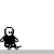 Pixelated skater character in black outfit performs tricks on skateboard across four with green and red accents
