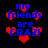 Blue pixelated text 'my friends are CRAZ!' surrounded by red heart shapes on a black background.