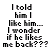 text-based icons showing repeated phrases with changing letter colors and small red heart symbols