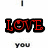 Five variations of the word LOVE in different colors and styles, each with YOU below it on a white background.
