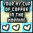 A static contact sheet of three animated frames showing a pixelated text-based icon with coffee-themed design and heart symbols.