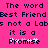 Pixelated text on bright pink background with repeated phrases and partial word 'Promise' featuring white pixel accents.