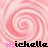Pink and white swirled background with repeated text 'michelle' in alternating black and pink lettering