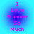 Four circular icons with gradient backgrounds display the text "I Love Summer So Much" in pink pixelated font.