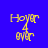 Yellow pixelated text 'Hover 4 ever' on blue background with red gradient effects in four positions