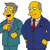 Two pixelated yellow-skinned cartoon characters stand side-by-side against a white background, one in teal suit with purple shirt and the other in blue suit with red tie.