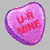 A pink heart-shaped icon with red text on a gray background, next to green pixelated text reading "Original Icons .com" on dark green.