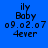 Blue background with black text reading 'ily Baby 09.02.07 4ever' in pixelated font, displayed across six positions with white rectangular overlays on some sections