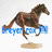 Four distinct horse images arranged in a , each with unique coloration and backgrounds