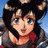 A pixelated anime-style character with dark hair and blue eyes appears on the left side of a contact sheet, while the right side displays text "Anime IM" and "com" in white pixelated font against a black background.