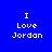 Blue background with white pixelated text "I Love Jordan" arranged in four , each showing different blue bar placements behind the text