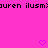 A static image with a bright pink background featuring repeated pixelated text and small heart symbols.