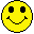 A 3x3 grid of nine yellow smiley face icons with black eyes and mouths, displayed on a gray background, showing subtle variations in eye shapes across frames including open eyes, closed eyes, and mouth expressions.