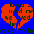 Red broken heart on blue background with pixelated text reading 'i luv u', 'u luv me', 'we luv ed then...', and 'roke my he' in dark green.