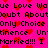 Pixelated text and red heart symbols on a bright pink background with repeated phrases.