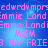 Pixelated text repeats across a blue gradient background with pink and light blue lettering, forming a of identical phrases and symbols