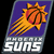 Pixelated icon with orange-yellow basketball-like object on purple background and white text reading 'SUNS' below.