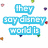 Pixelated text in multiple colors forms a phrase across two on a white background with scattered colored dots