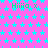 A static image with a bright pink background covered in repeating cyan stars, featuring scattered green text reading "Hiiia x" across the surface.