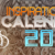 Pixelated graphic with layered text elements: orange 'MERRA', white 'CALLEN', and cyan '20' over a brown textured background.
